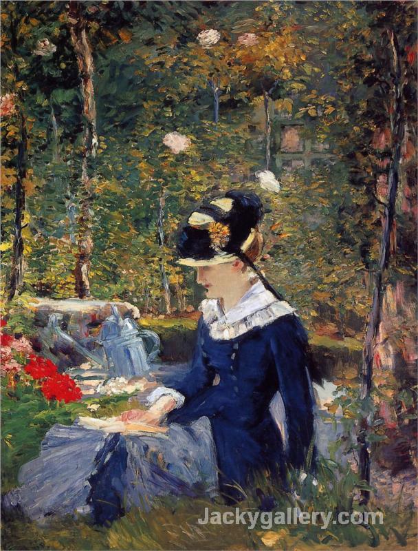 Young woman in the garden by Edouard Manet paintings reproduction